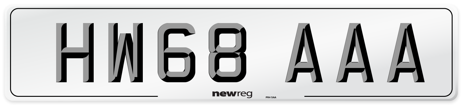 HW68 AAA Number Plate from New Reg